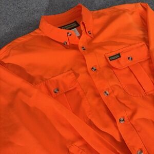 Remington Blazer Shirt Mens Xl Hunting Orange Button Down Long Sleeve Outdoors